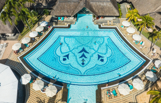 Shandrani pool aerial