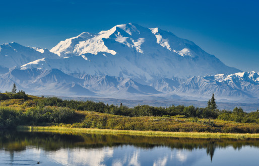 Landscape scene of lake in Alaska